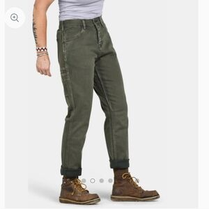 Dovetail Workwear Women's Shop Pant Heavyweight Olive Green Denim - Size 2 / 26